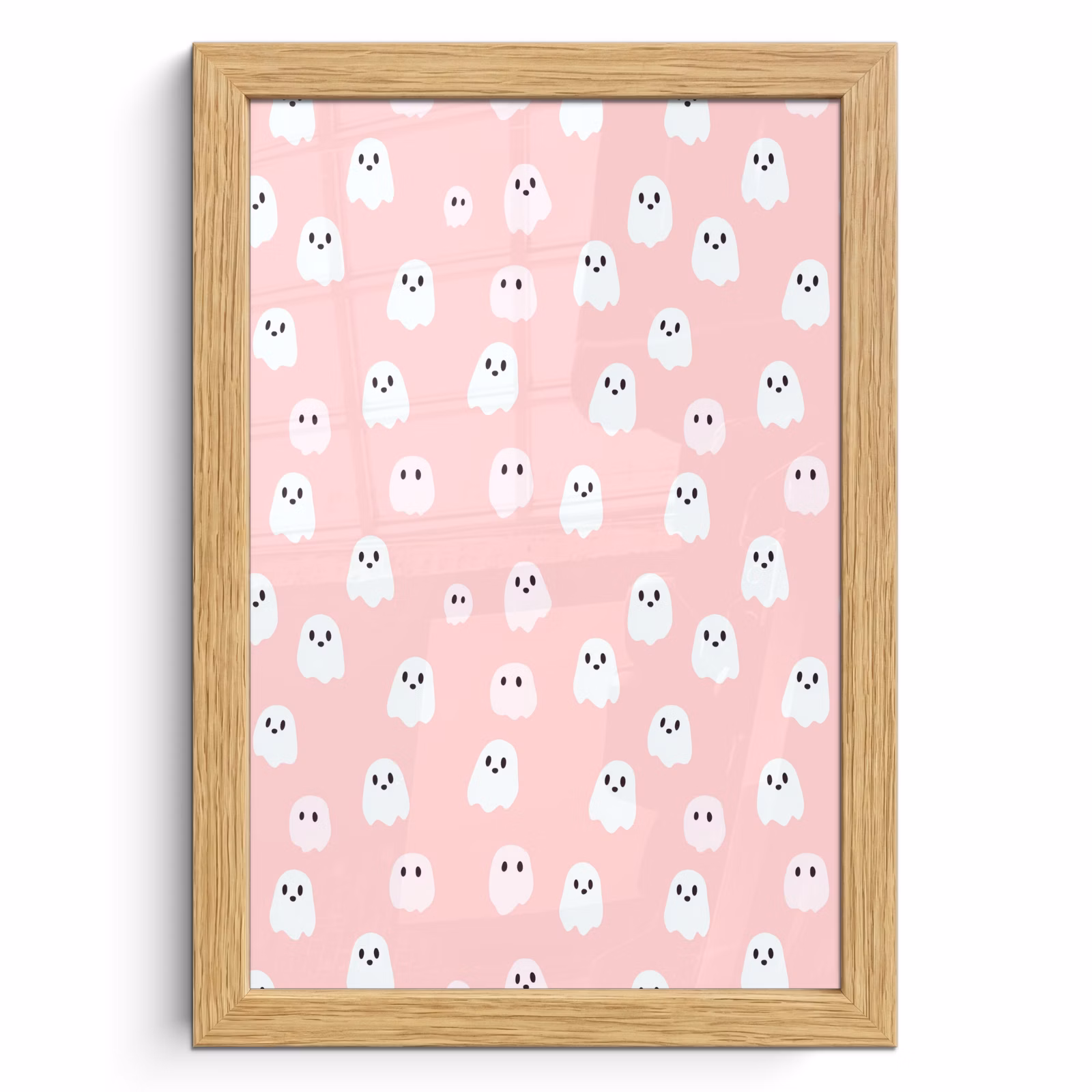 Poster met lijst - Spookjes - Patroon - Roze — 1