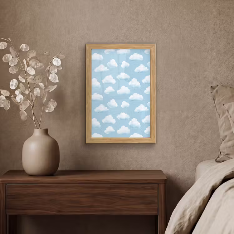 Poster met lijst - Wolken - Illustratie - Blauw — 4