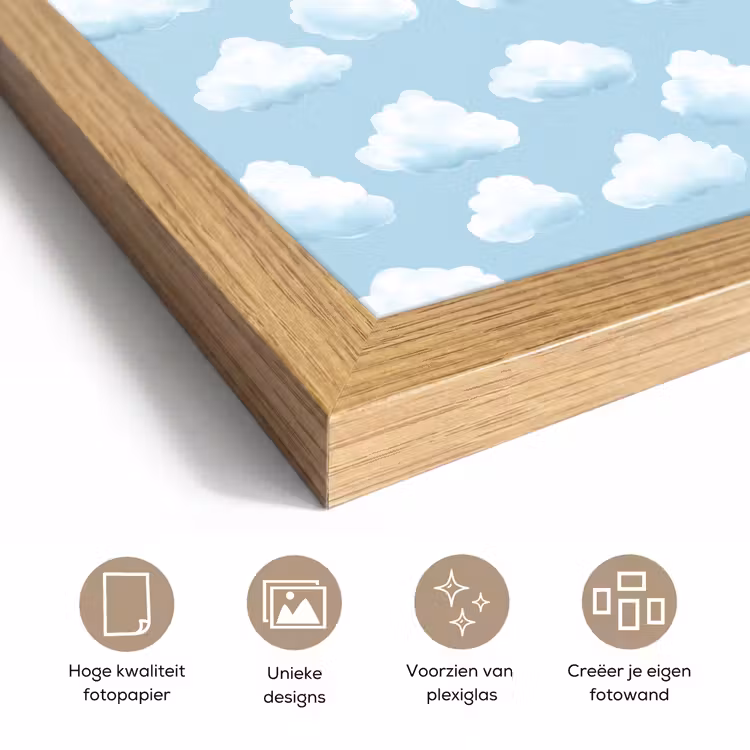 Poster met lijst - Wolken - Illustratie - Blauw — 6