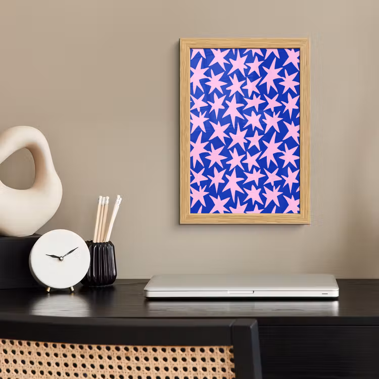 Poster met lijst - Modern - Sterren - Blauw — 2