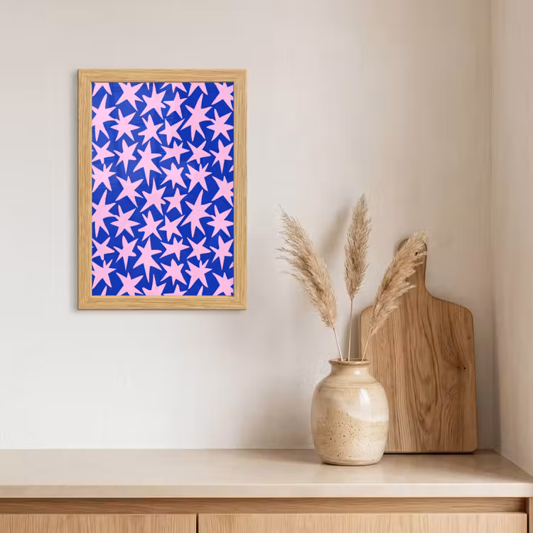 Poster met lijst - Modern - Sterren - Blauw — 3