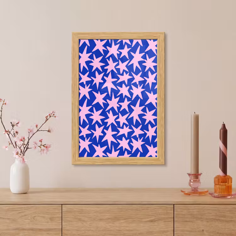 Poster met lijst - Modern - Sterren - Blauw — 5