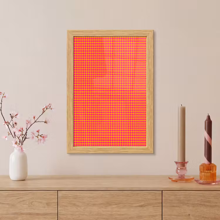 Poster met lijst - Modern - Stippen - Oranje — 5