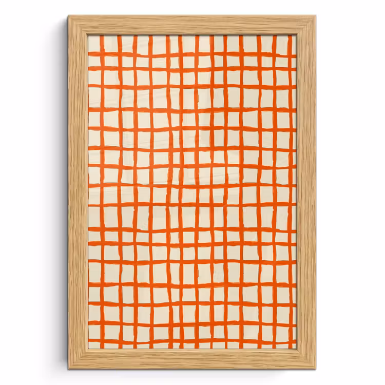 Poster met lijst - Patroon - Lijnen - Oranje — 1
