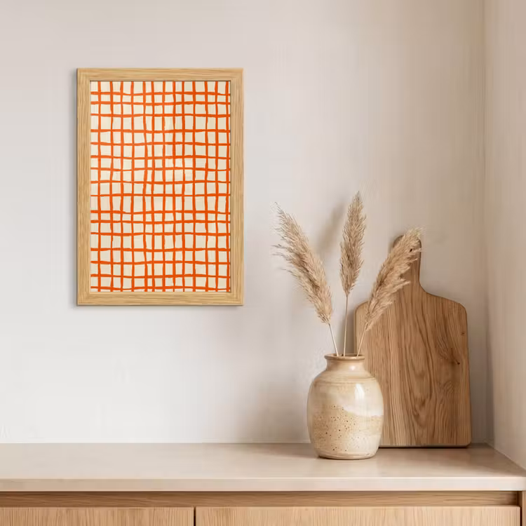 Poster met lijst - Patroon - Lijnen - Oranje — 3
