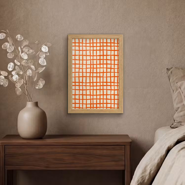 Poster met lijst - Patroon - Lijnen - Oranje — 4
