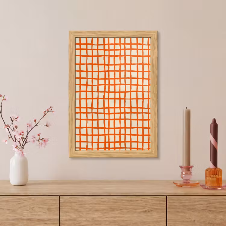 Poster met lijst - Patroon - Lijnen - Oranje — 5