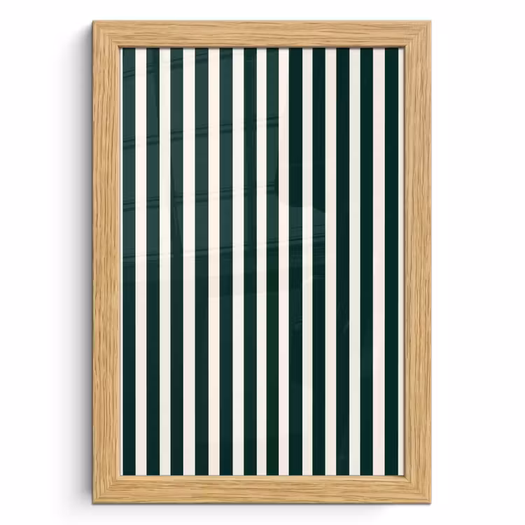 Poster met lijst - Strepen - Klassiek - Groen — 1