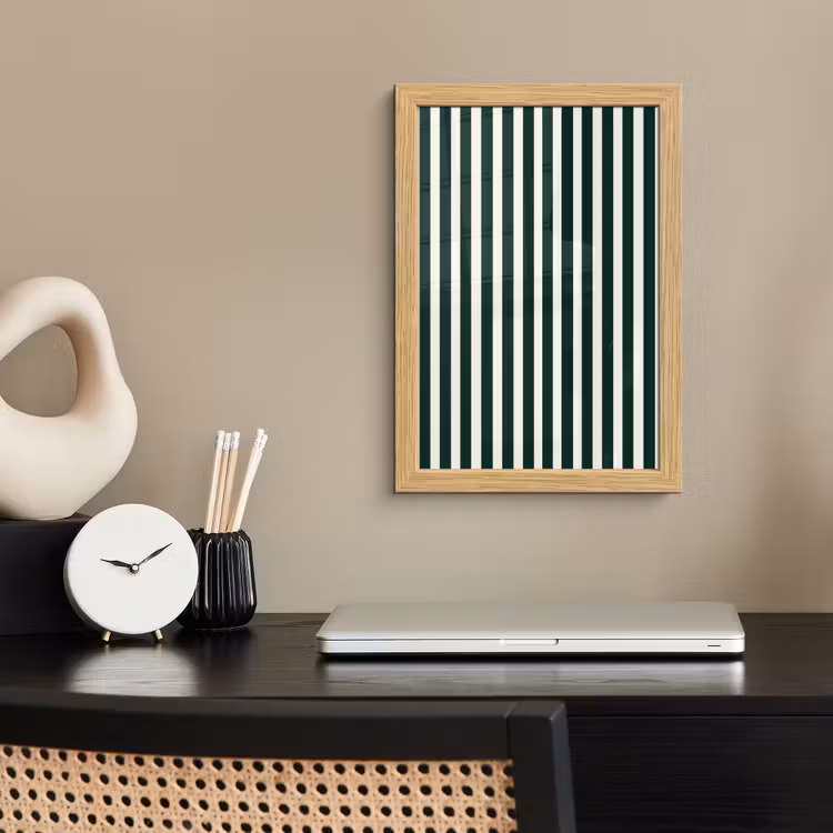 Poster met lijst - Strepen - Klassiek - Groen — 2