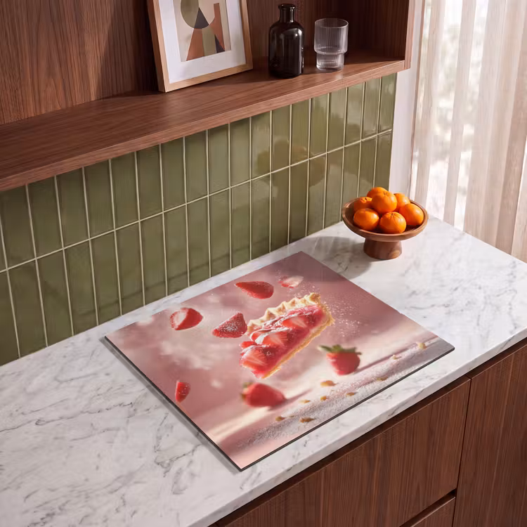 Inductie beschermer - Aardbei - Taart- Eten - Roze — 4