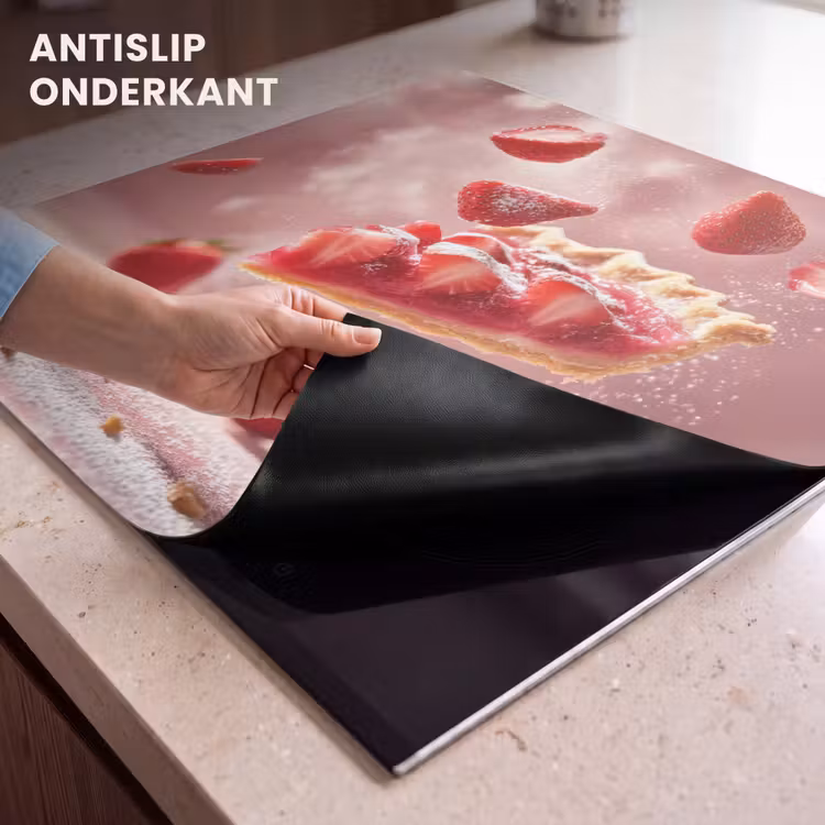 Inductie beschermer - Aardbei - Taart- Eten - Roze — 6