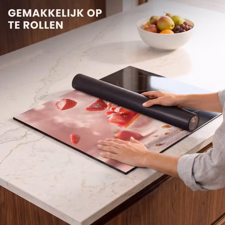 Inductie beschermer - Aardbei - Taart- Eten - Roze — 7