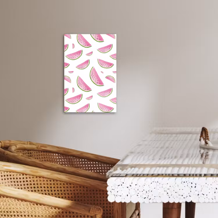 Canvas schilderij - Zomerse Watermeloen Sneden — 2