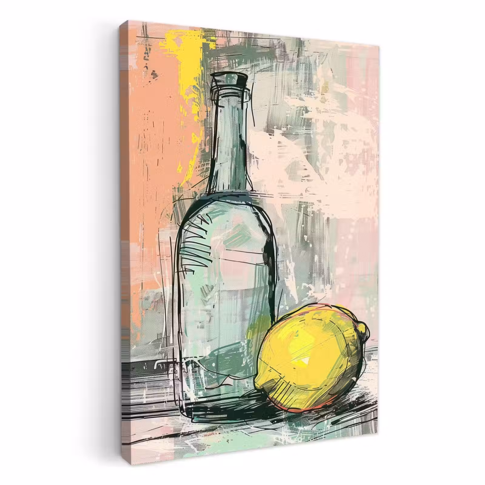 Canvas schilderij - Stilleven met Citroen — 1
