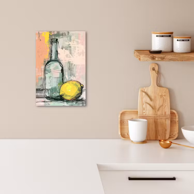 Canvas schilderij - Stilleven met Citroen — 4