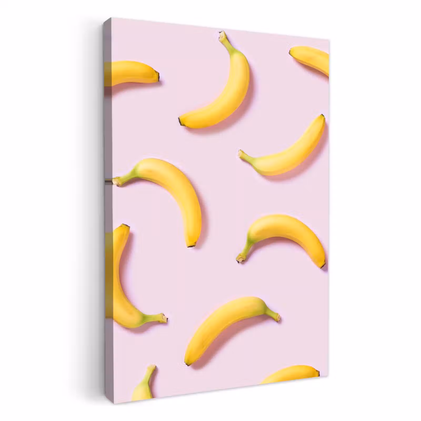 Canvas schilderij - Gele Curve op Roze — 1