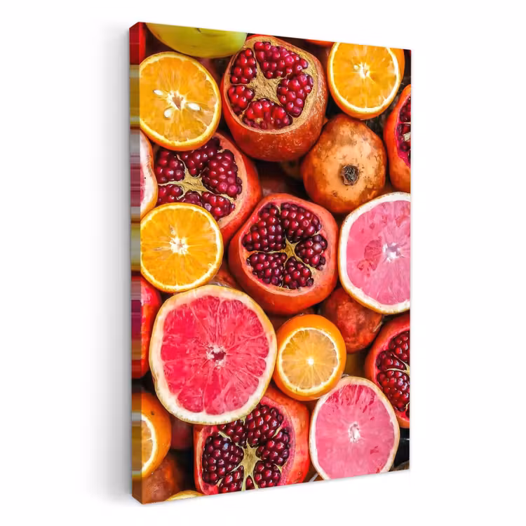 Canvas schilderij - Citrus en Granaatappel Mozaïek — 1
