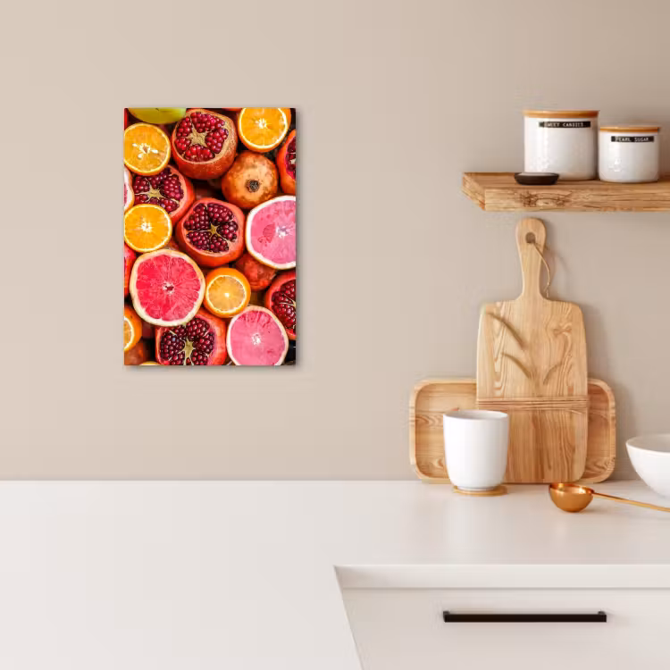 Canvas schilderij - Citrus en Granaatappel Mozaïek — 4