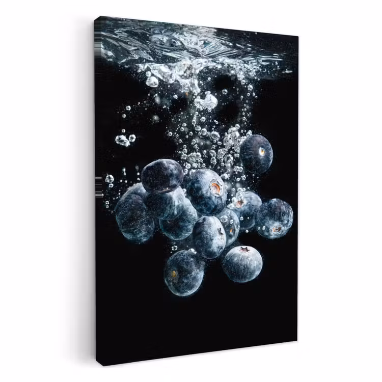 Canvas schilderij - Blauwe Bessen Onderwaterballet — 1