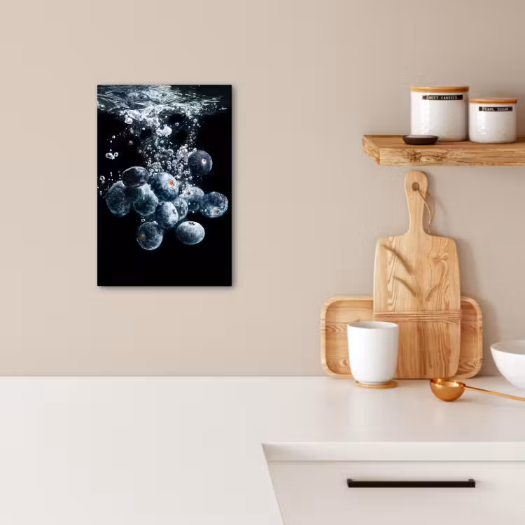 Canvas schilderij - Blauwe Bessen Onderwaterballet — 2