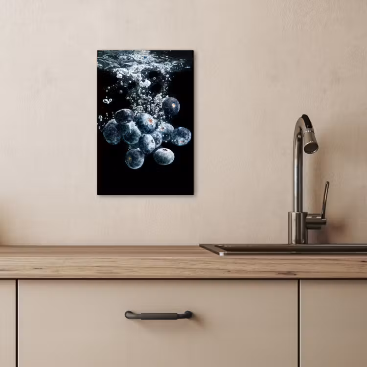 Canvas schilderij - Blauwe Bessen Onderwaterballet — 3