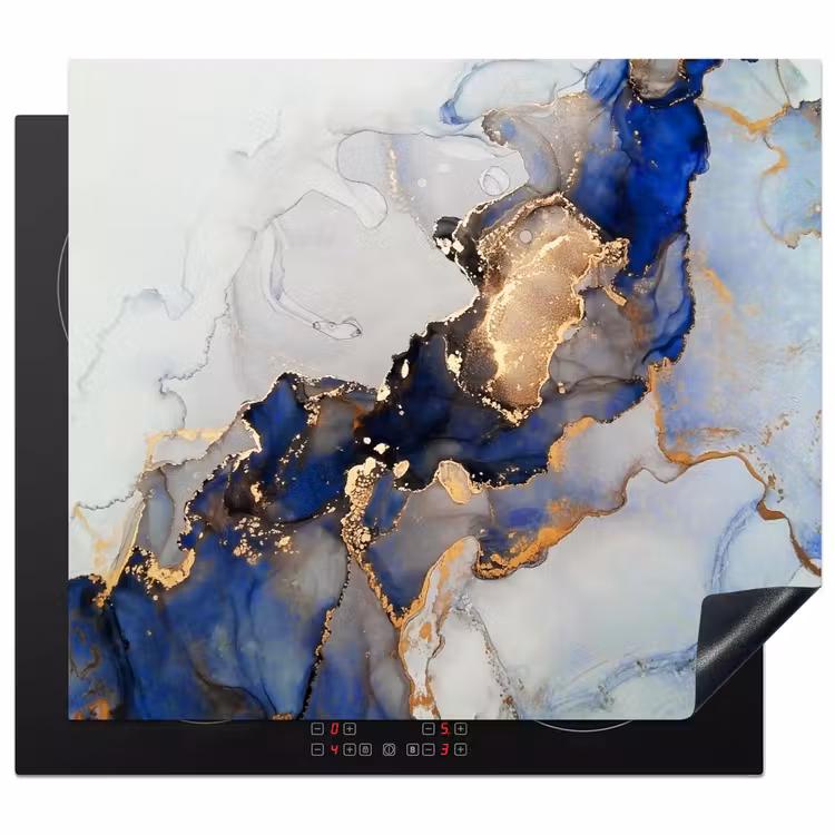 Inductie beschermer - Blauwe Dromen en Gouden Aders — 1