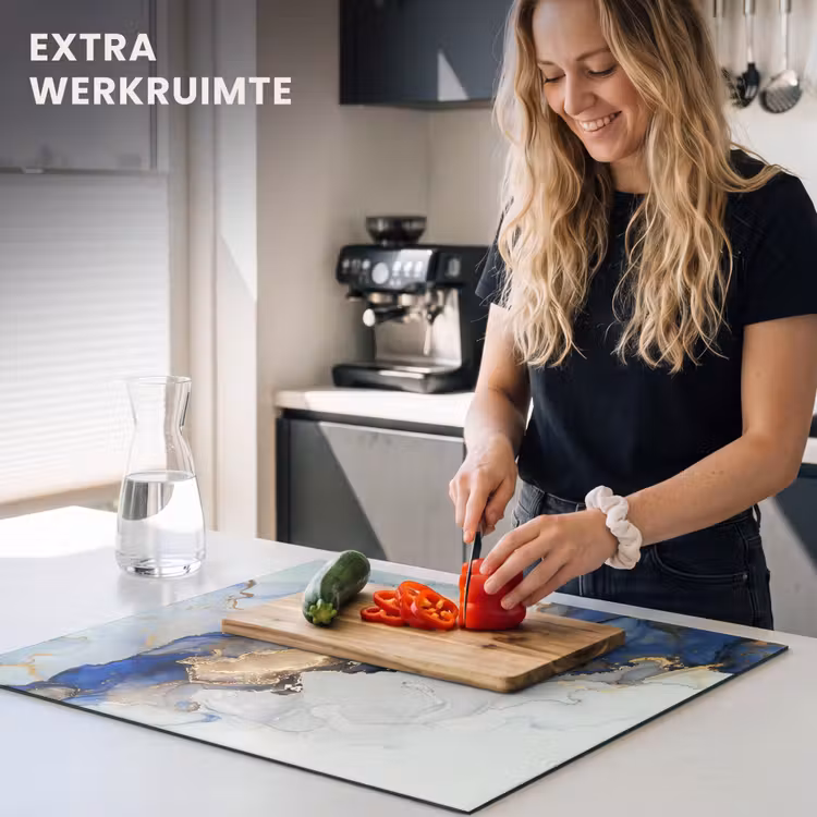 Inductie beschermer - Blauwe Dromen en Gouden Aders — 5