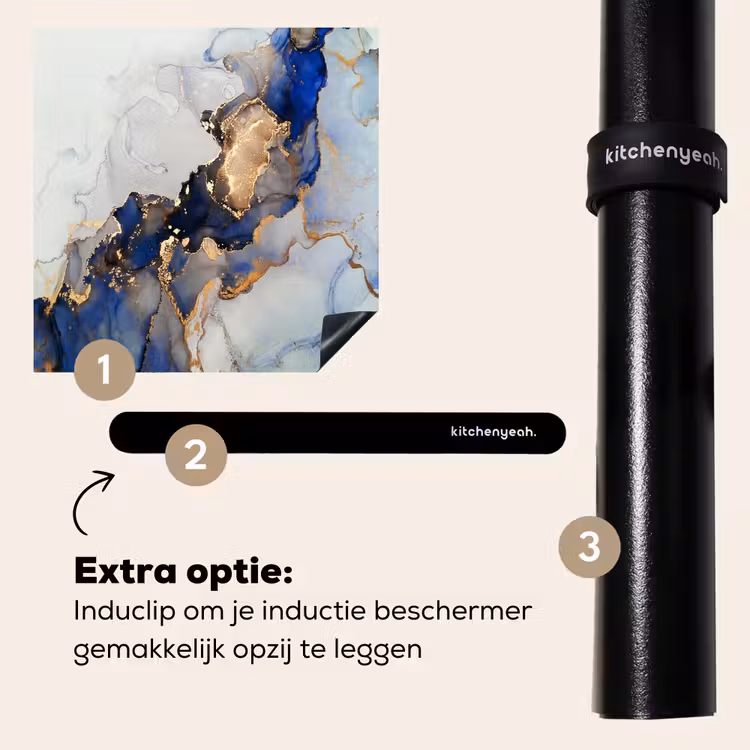Inductie beschermer - Blauwe Dromen en Gouden Aders — 8