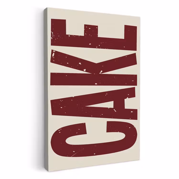 Canvas schilderij - Red - Cake - Decoratie - Eten — 1