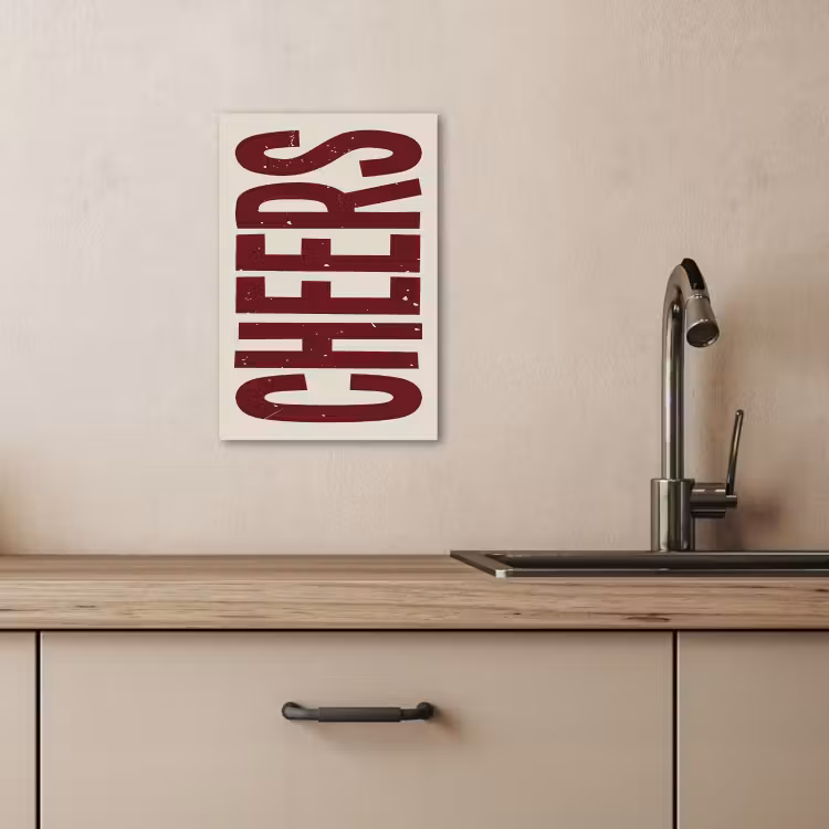 Canvas schilderij - Red - Cheers - Decoratie - Beige — 5