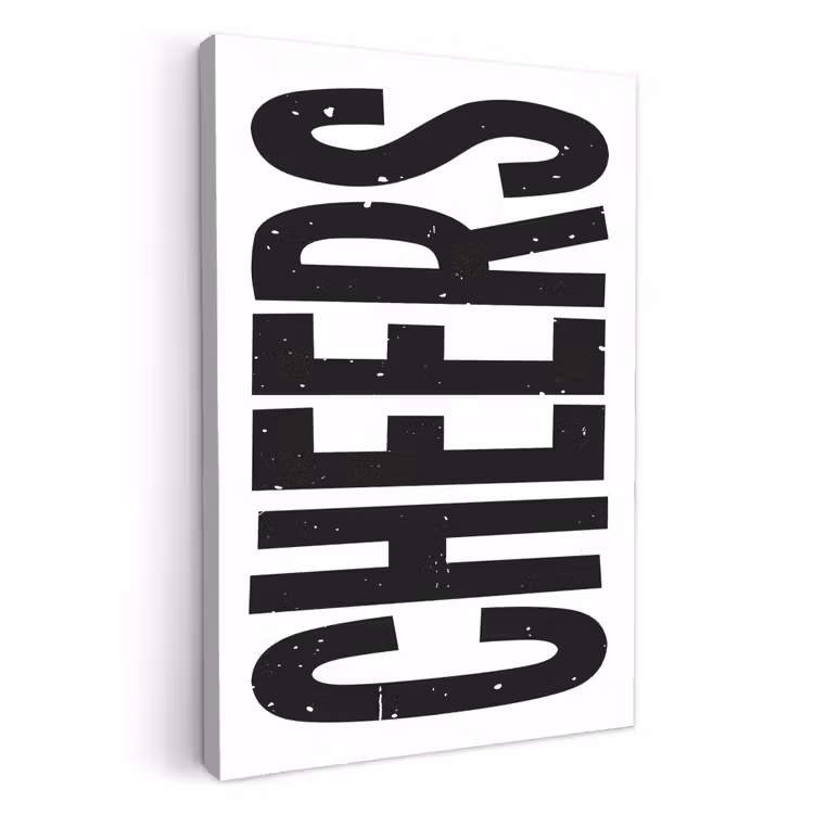Canvas schilderij - Retro - Cheers - Zwart - Decoratie — 1