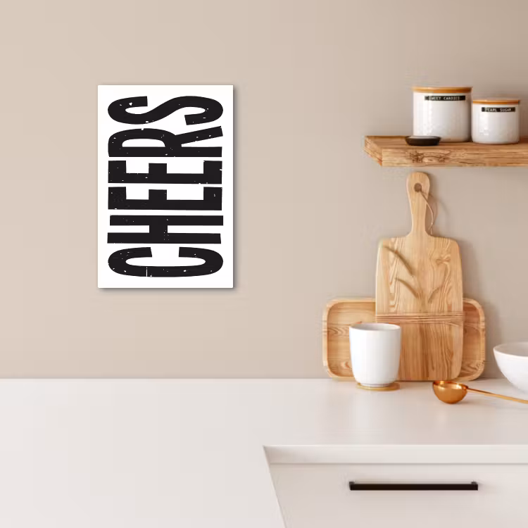 Canvas schilderij - Retro - Cheers - Zwart - Decoratie — 3