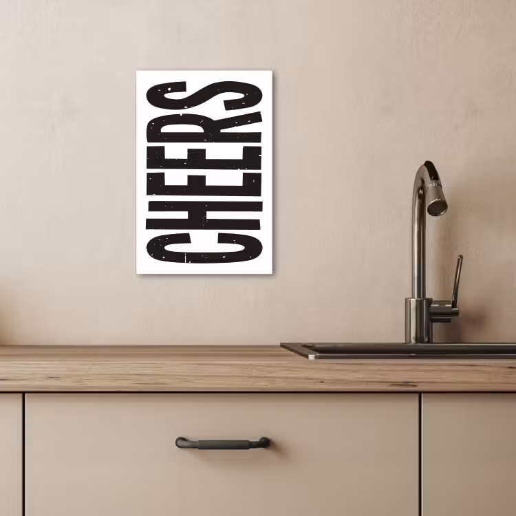 Canvas schilderij - Retro - Cheers - Zwart - Decoratie — 4