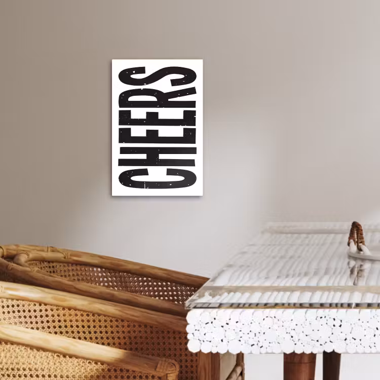 Canvas schilderij - Retro - Cheers - Zwart - Decoratie — 5