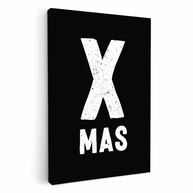 Canvas schilderij - Xmas - Kerst - Zwart - Vintage - Quotes — 1