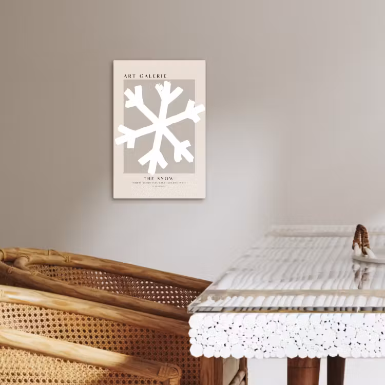 Canvas schilderij - Sneeuwvlok - Wit - Winter - Kerst — 5