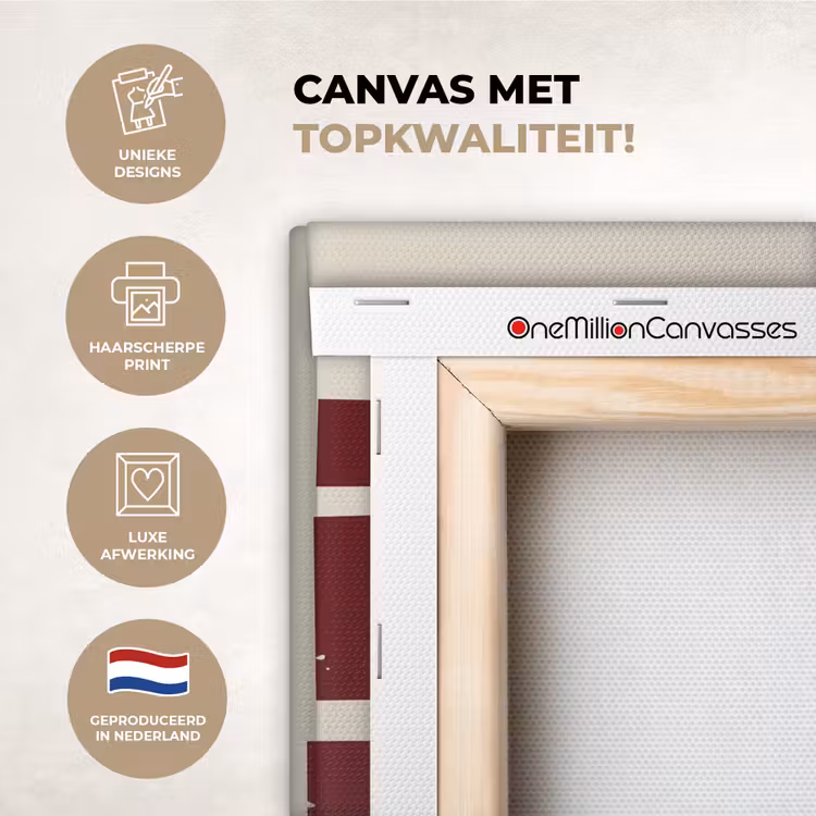 Canvas schilderij - Chef - Rood - Japandi - Vintage — 2