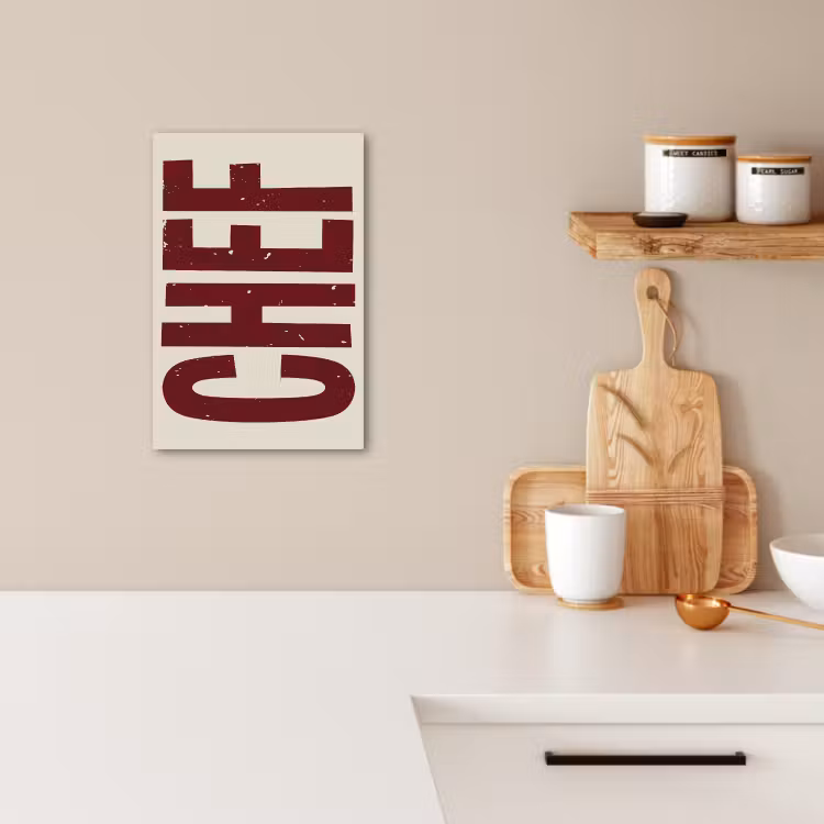 Canvas schilderij - Chef - Rood - Japandi - Vintage — 3