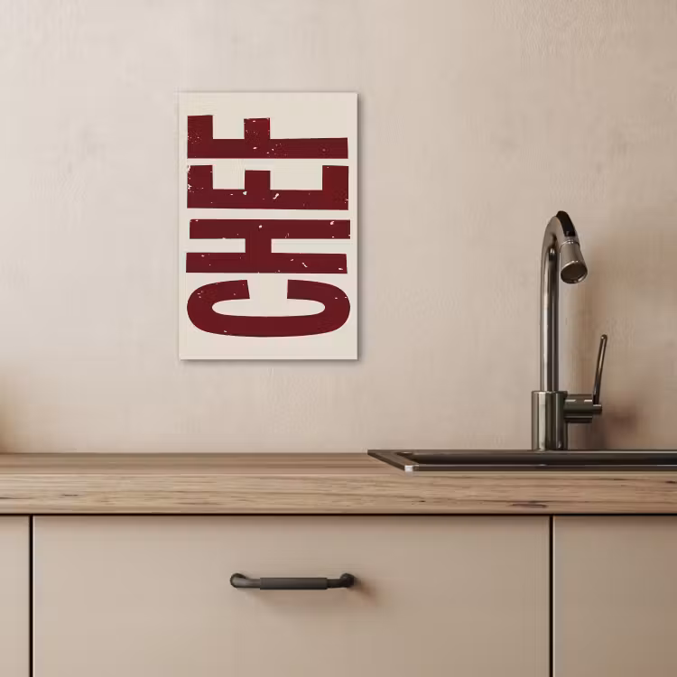 Canvas schilderij - Chef - Rood - Japandi - Vintage — 5