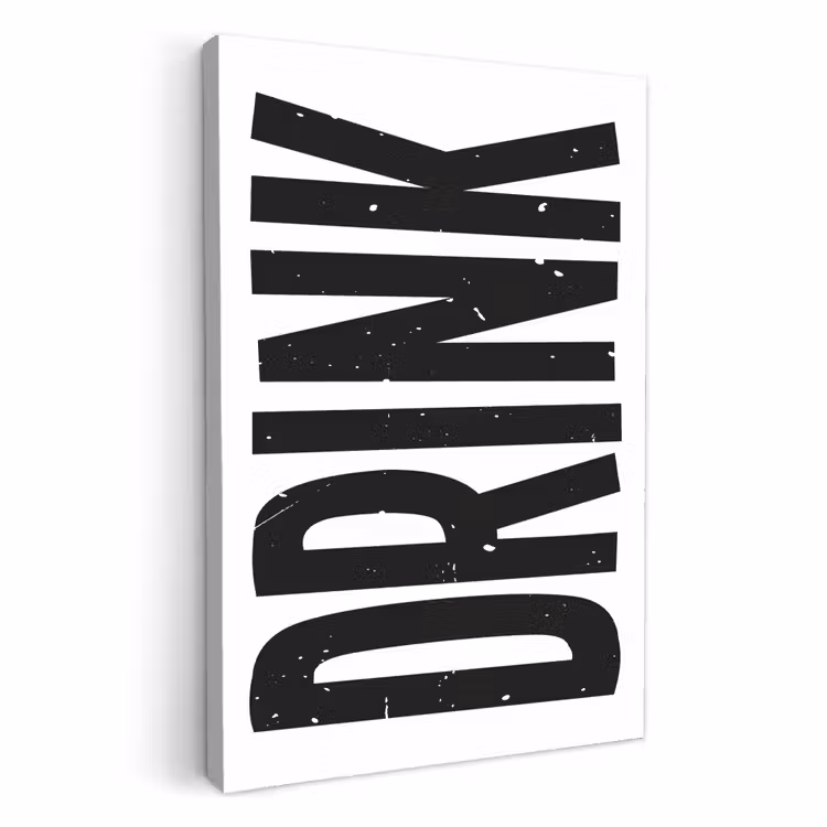 Canvas schilderij - Drink - Zwart - Wit - Decoratie — 1
