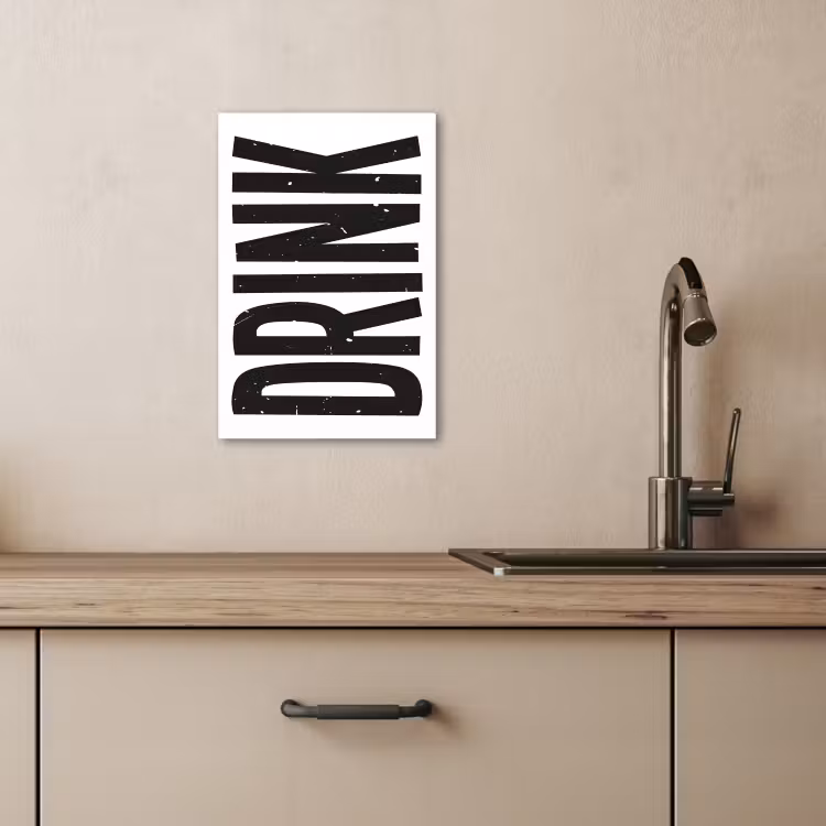 Canvas schilderij - Drink - Zwart - Wit - Decoratie — 4