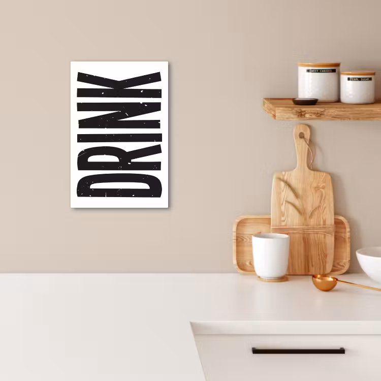 Canvas schilderij - Drink - Zwart - Wit - Decoratie — 5