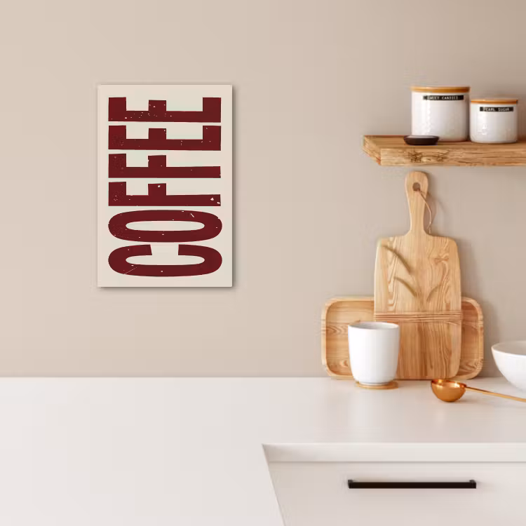 Canvas schilderij - Koffie -Japandi - Rood - Vintage — 4