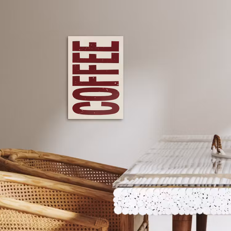 Canvas schilderij - Koffie -Japandi - Rood - Vintage — 5