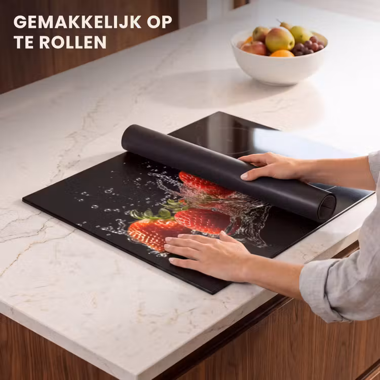 Inductie beschermer - Aardbeien - Fruit - Rood - Water - Zwart — 7
