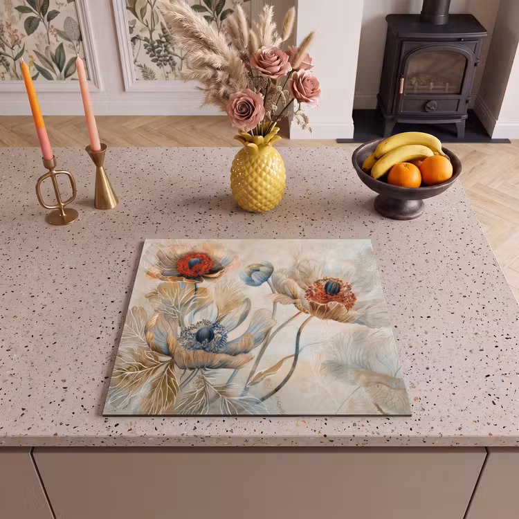 Inductie beschermer - Bloemen - Beige - Modern - Illustratie — 3