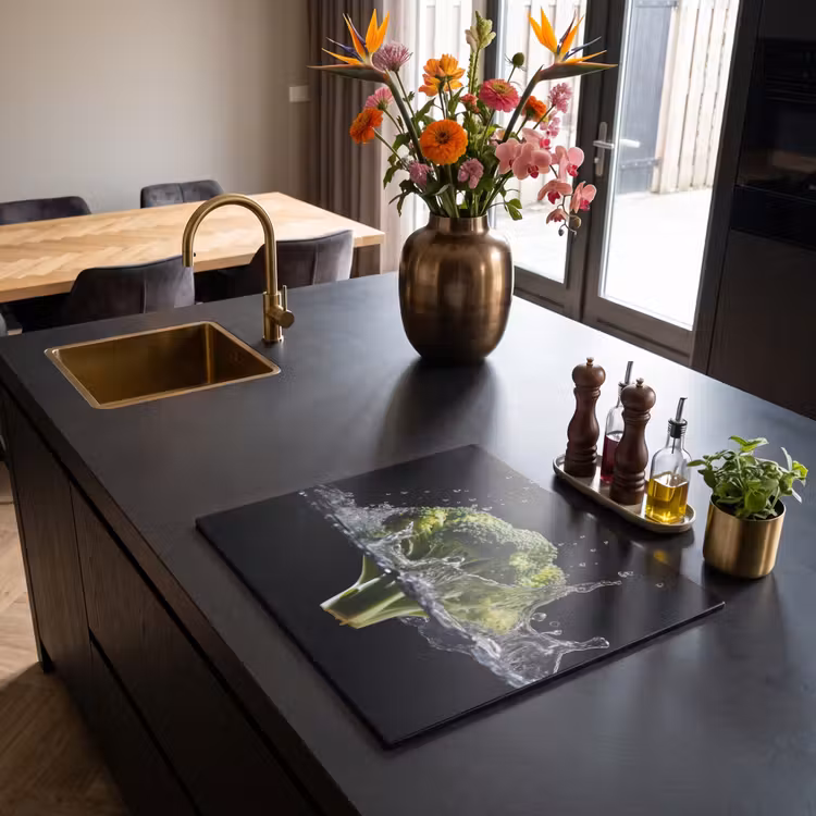 Inductie beschermer - Broccoli - Groen - Water - Zwart — 2