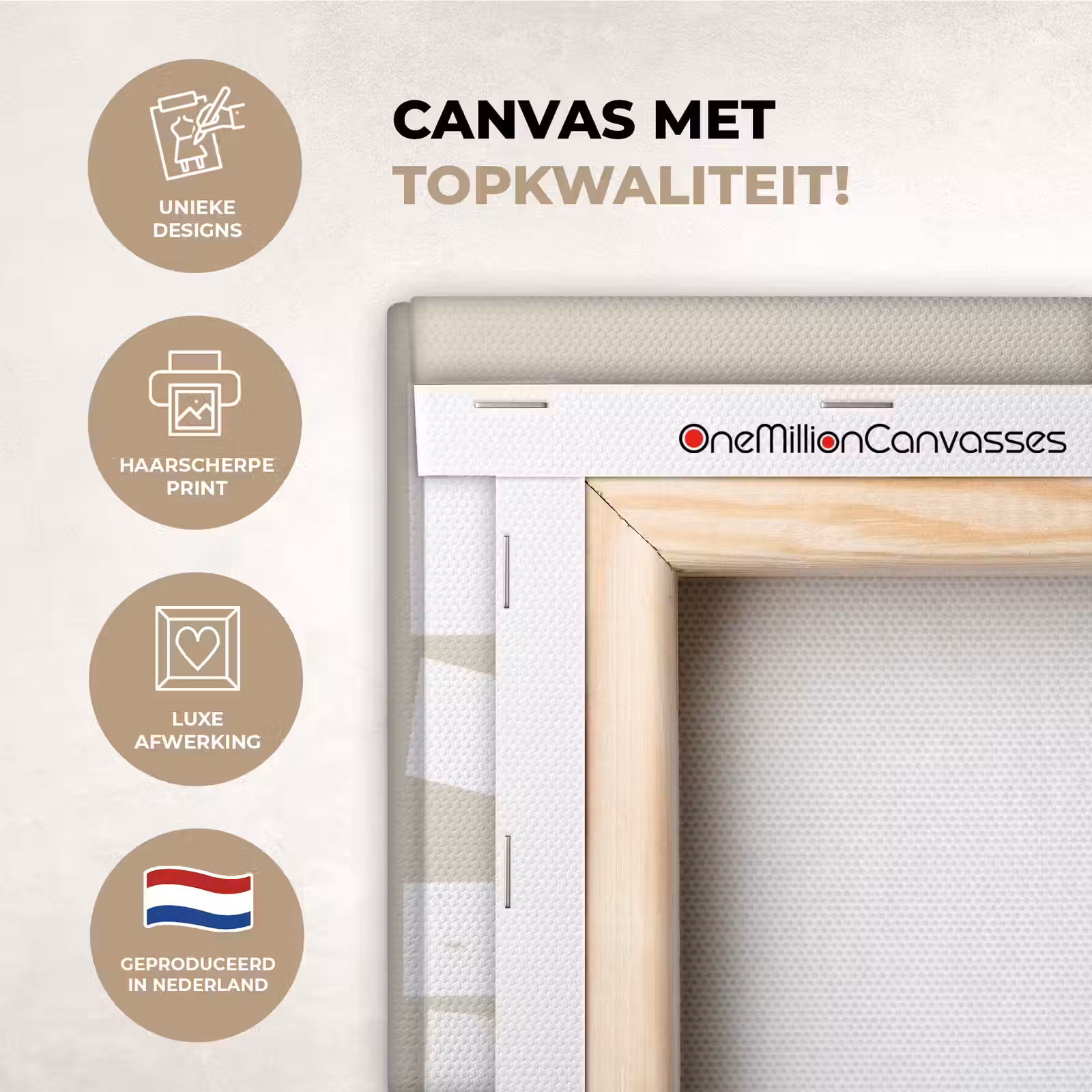 Canvas schilderij - Cake - Woord - Japandi - Wit — 1