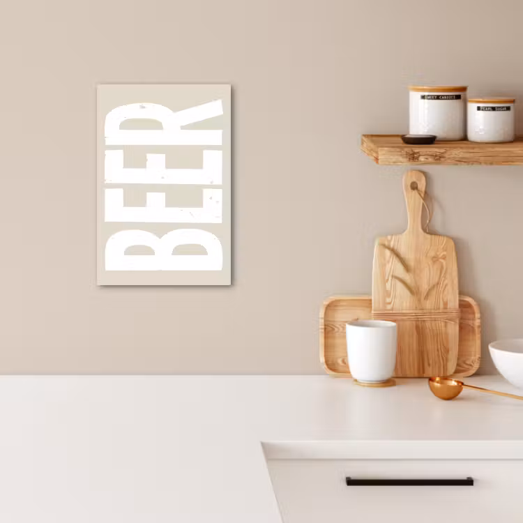 Canvas schilderij - Beer - Japandi - Beige - Decoratie — 3