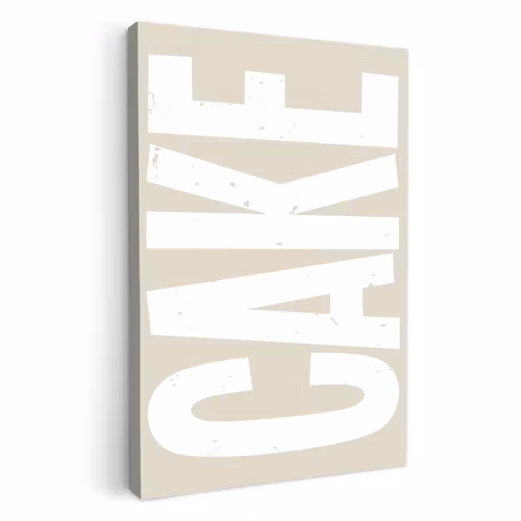 Canvas schilderij - Cake - Woord - Japandi - Wit — 2